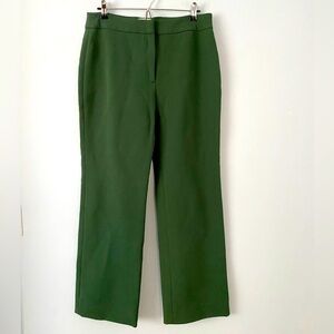 Isoude Green Straight Leg High Rise Pants, Women's Size 8, Designer Trousers